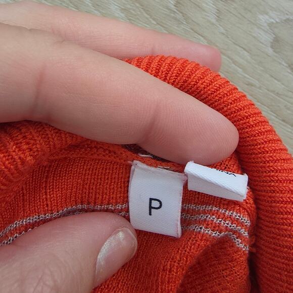 Derek Lam Women's 10 Crosby Orange Silk Layered Cardigan Set sz P Plaid Basic - Picture 3 of 12